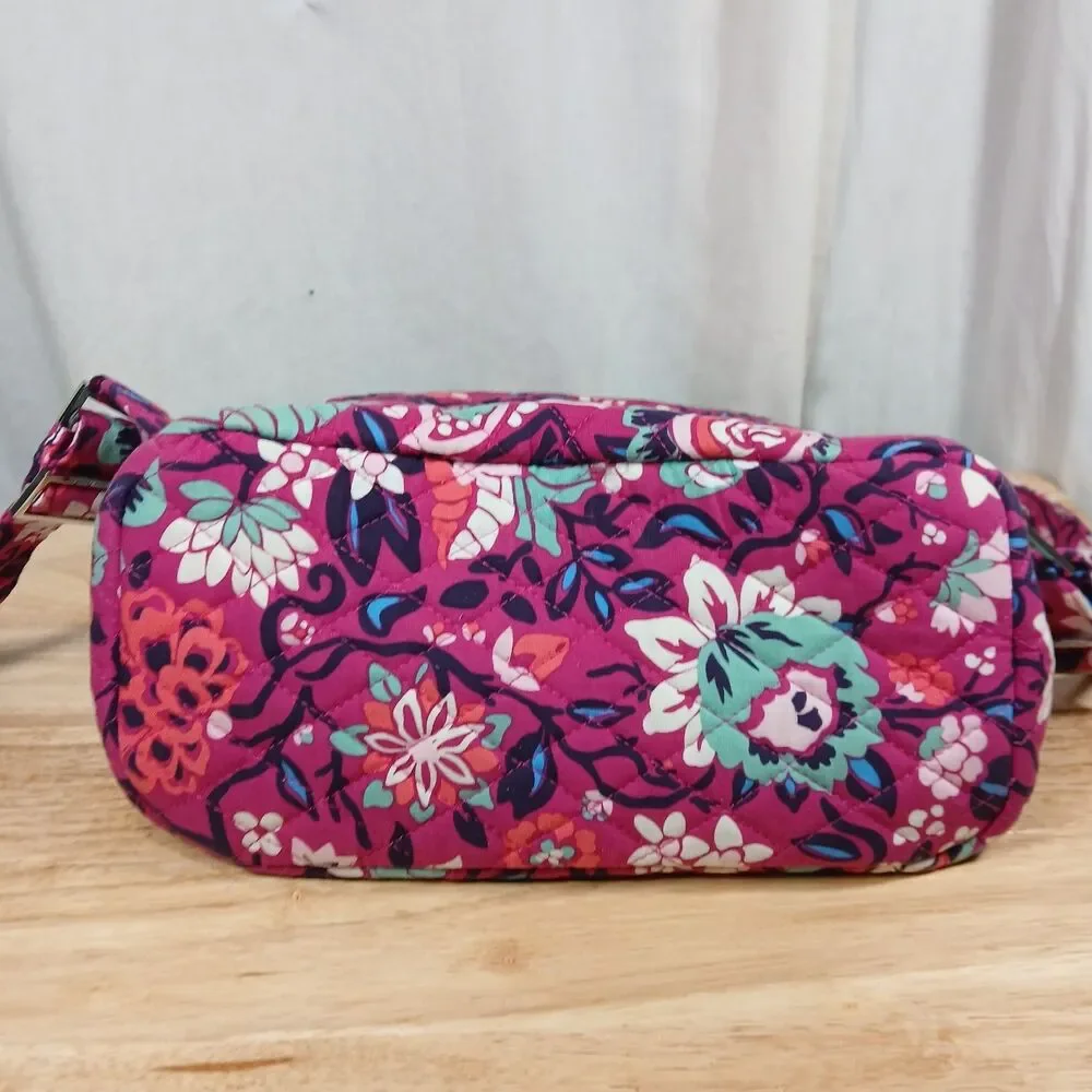 Vera Bradley Bloom Berry Floral Backpack Silver Toned Hardware 10